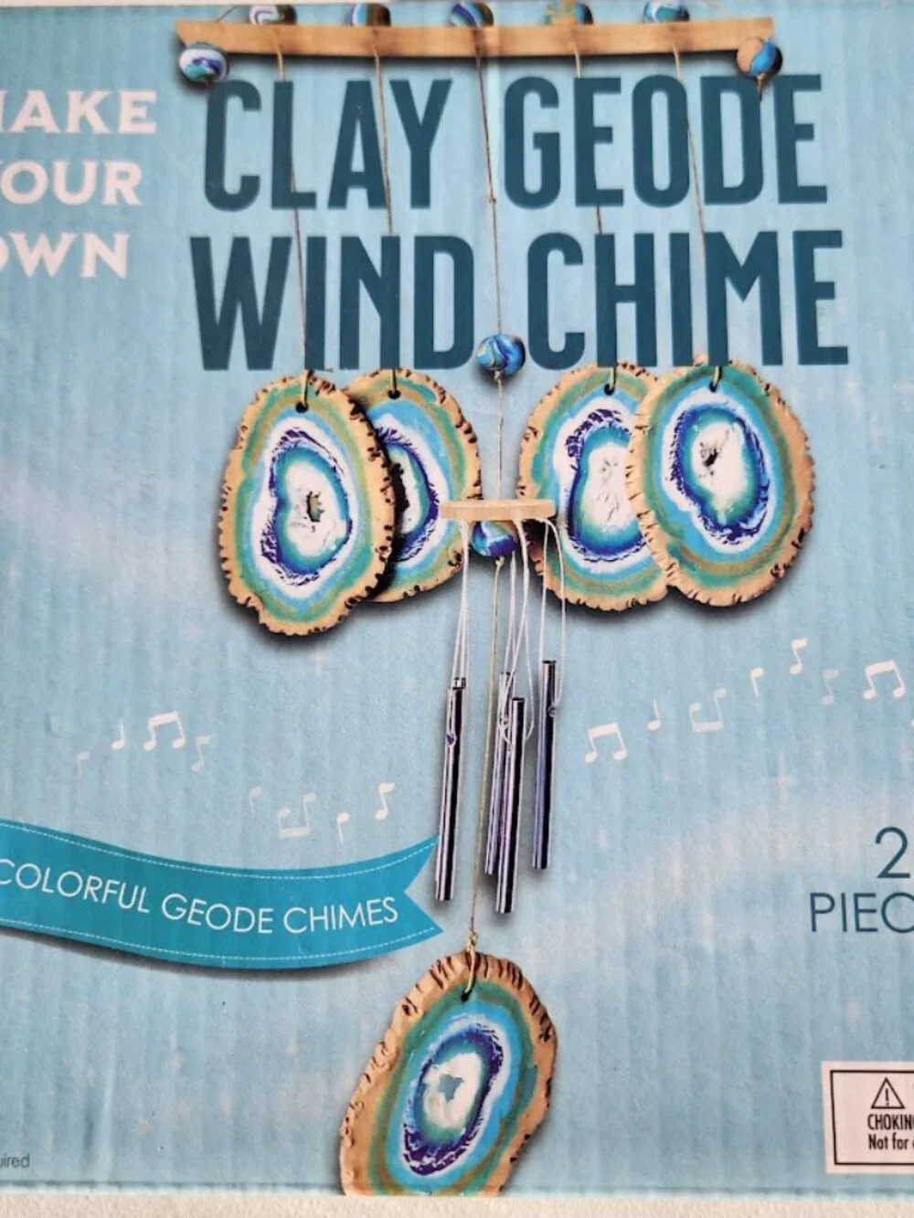 NEW Make Your Own Clay Geode Wind Chime DIY Craft Kit Toy CHRISTMAS GIFT Stockin